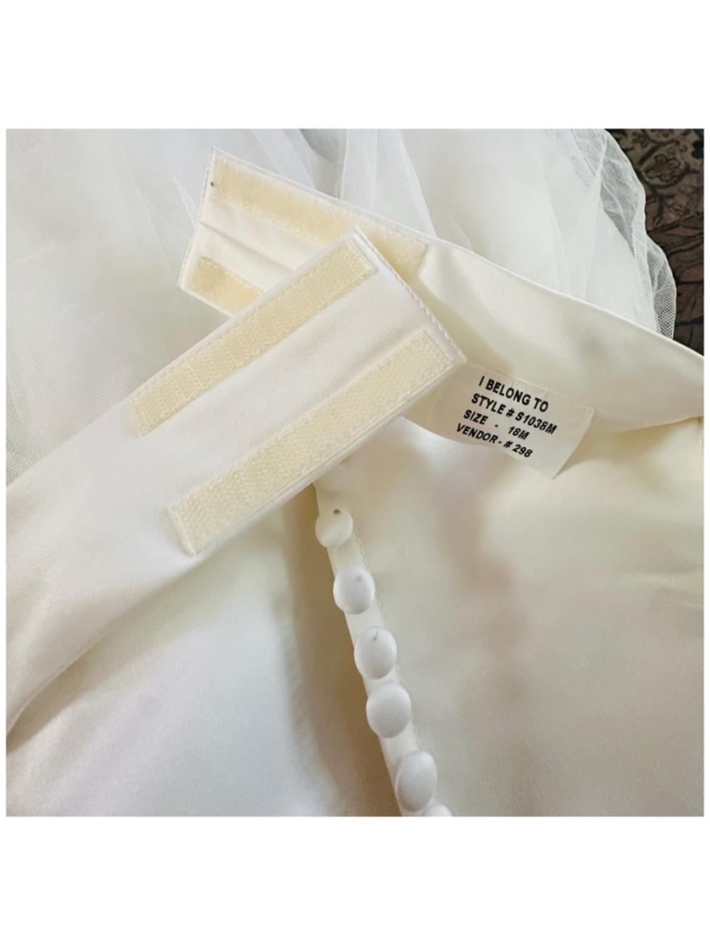 DAVID’S BRIDAL Ivory Flower Girl Dress Size 18M Sleeveless Tulle Skirt - Picture 4 of 7